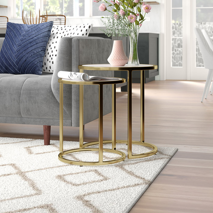 Everly Quinn Jelissa 2 Piece Nesting Tables & Reviews | Wayfair